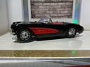 1:18 BURAGO 1957 CHEVROLET CORVETTE BLACK ON RED CONVERTIBLE