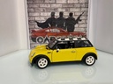 1:18 HOT WHEELS 2001 MINI COOPER *MISSING MIRROR* YELLOW ON BLACK W CHECKER TOP