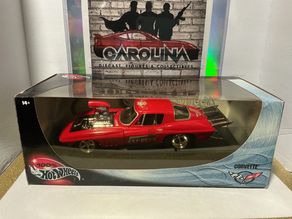[008915] 1:18 100% HOTWHEELS CORVETTE - 50TH ANNIVERSARY NHRA CORVETTE