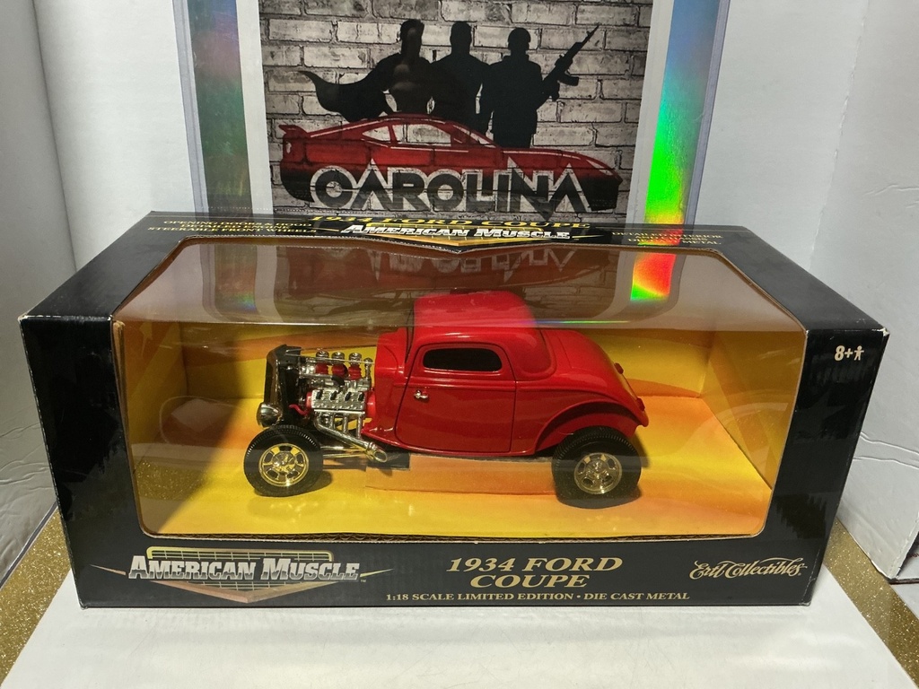 1:18 ERTL AMERICAN MUSCLE - 1934 FORD COUPE LIMITED EDITION [RED]