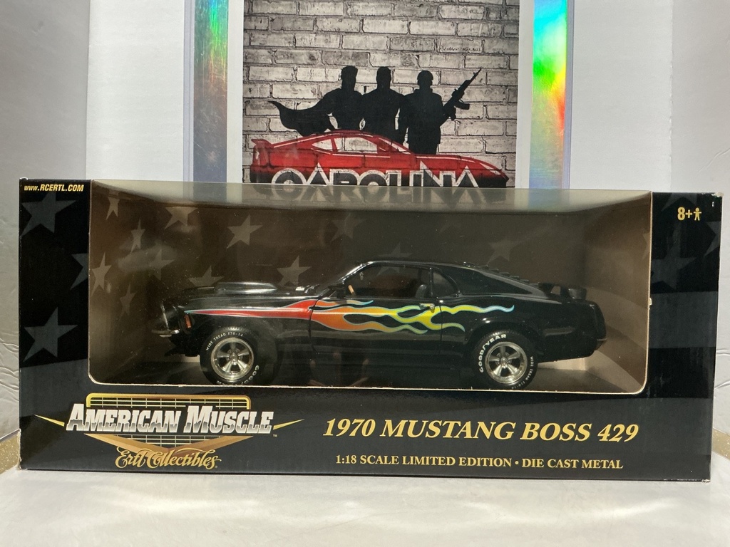 1:18 ERTL AMERICAN MUSCLE - 1970 MUSTANG BOSS 429 [BLACK W/FIRE]