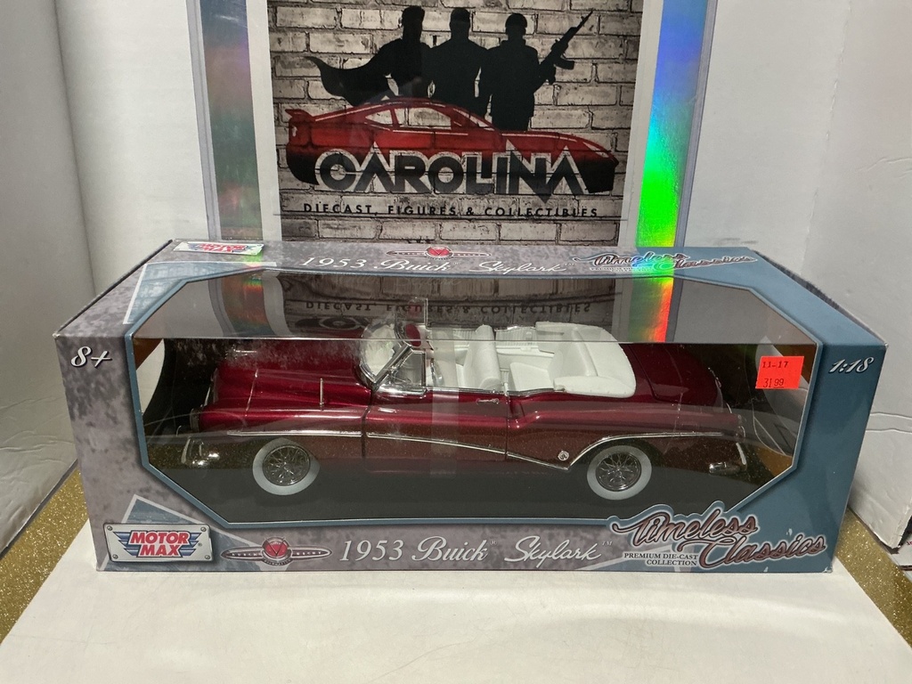 1:18 MOTORMAX TIMELESS CLASSICS 1953 BUICK SKYLARK RED ON WHITE