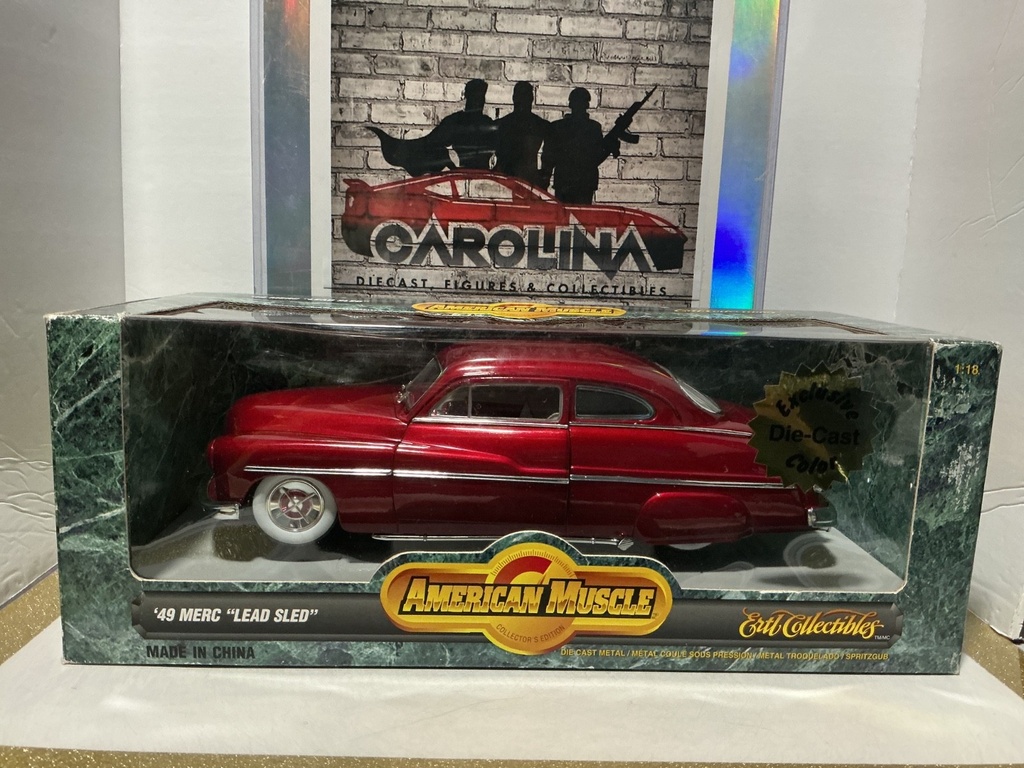 1:18 ERTL COLLECTIBLES - AMERICAN MUSCLE ‘49 MERC “LEAD SLED” RED/GRAY [RASHING]
