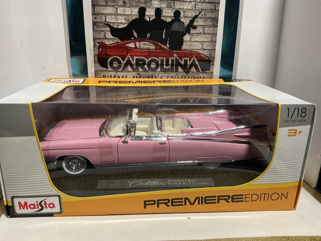 1:18 MAISTO PREMIERE EDITION - CADILLAC ELDOARADO BIARRITZ [1959] PINK/TAN