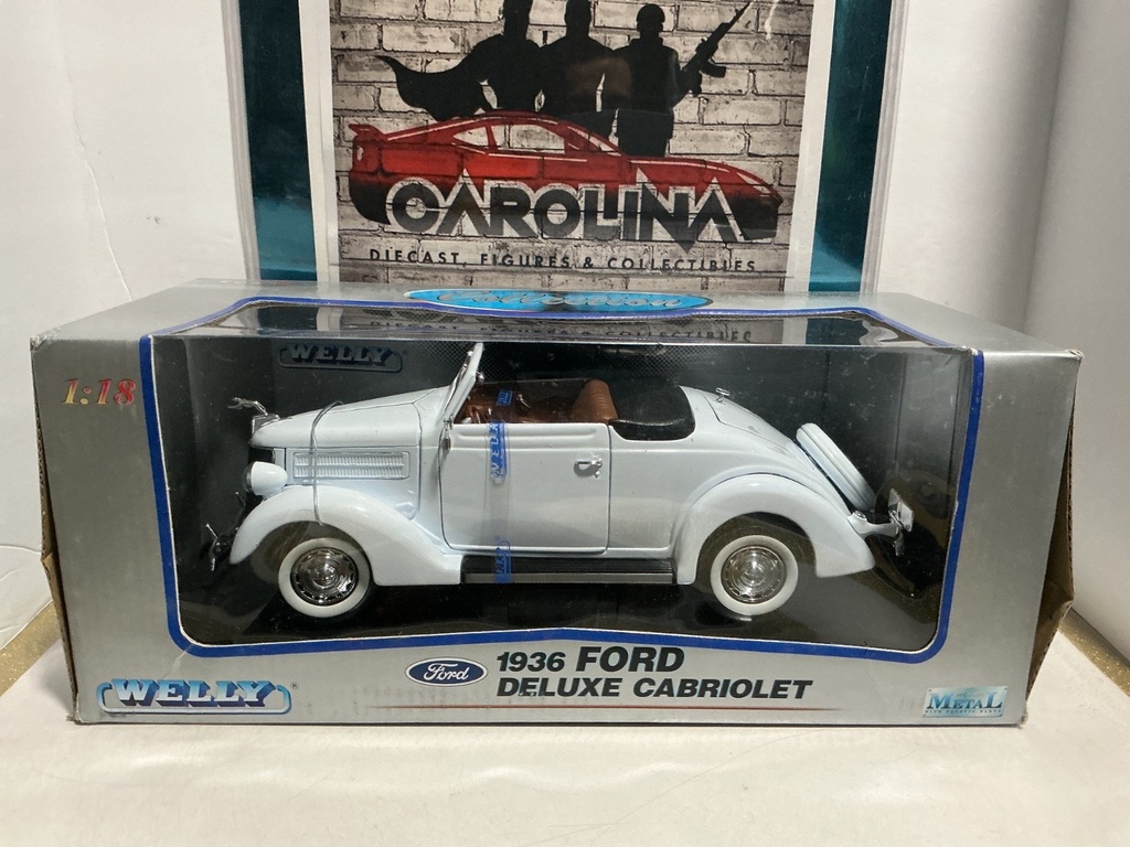 1:18 WELLY - DIECAST METAL - 1936 FORD DELUXE CABRIOLET