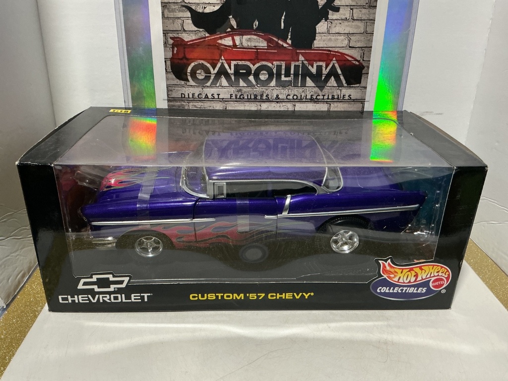 [008970] 1:18 HOTWHEELS COLLECTIBLES - CUSTOM ‘57 CHEVY PURPLE