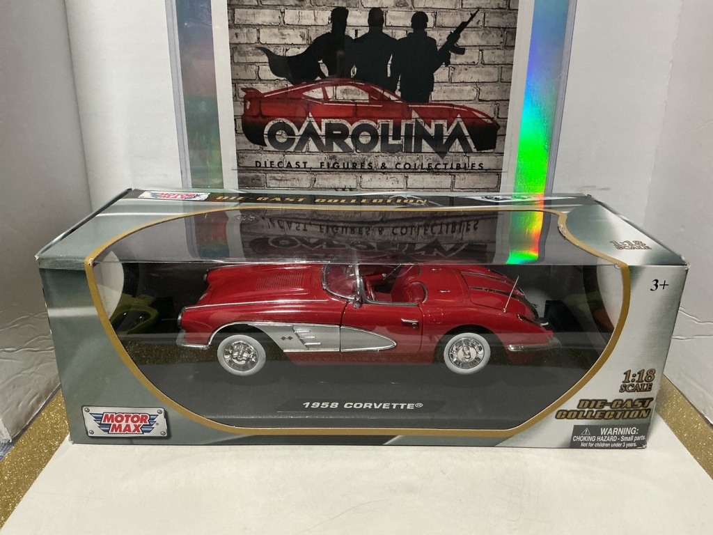 [008995] 1:18 MOTORMAX DIE-CAST COLLECTION 1958 CORVETTE RED ON RED