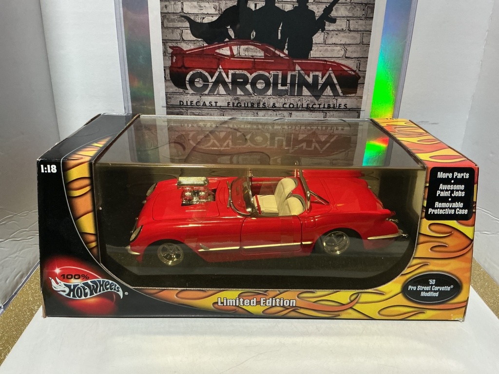 1:18 HOTWHEELS LIMITED EDITION - ‘53 PRO STREET CORVETTE MODIFIED RED ON WHITE