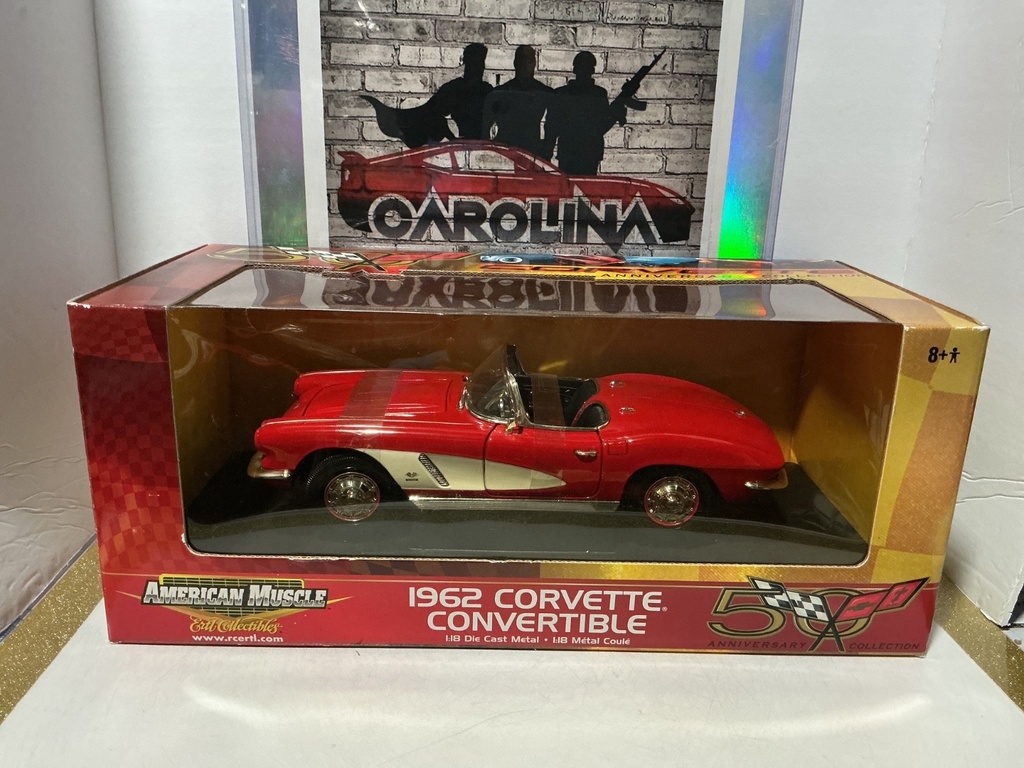 1:18 ERTL CORVETTE 50TH ANNIVERSARY 1962 CORVETTE CONVERTIBLE [RED/BLACK]