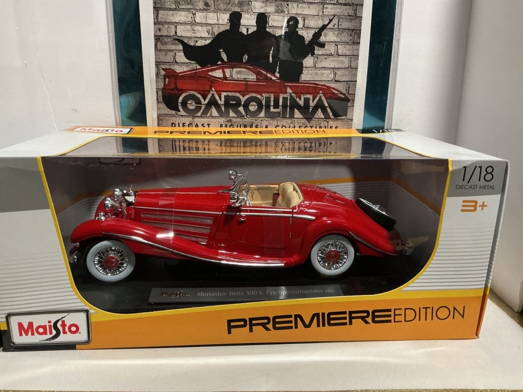 [009432] 1:18 MAISTO PREMIERE EDITION - MERCEDES-BENZ 500 K TYPE SPECIALROADSTER RED/TAN
