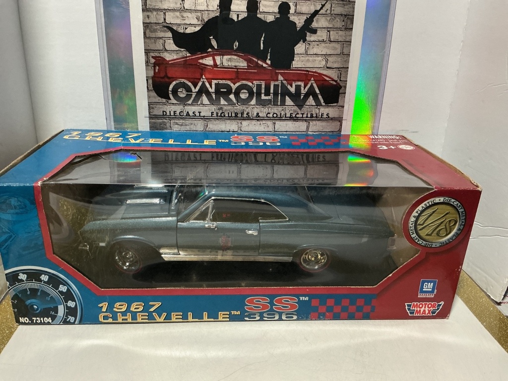 1:18 MOTORMAX NO. 73104 1967 CHEVELLE SS 396 BLUE ON BLACK