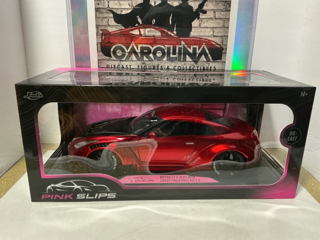 1:18 JADA PINK SLIPS - NISSAN GT-R R35W/LIBERTY WALK BODY KIT 2.0 RED ON BLACK