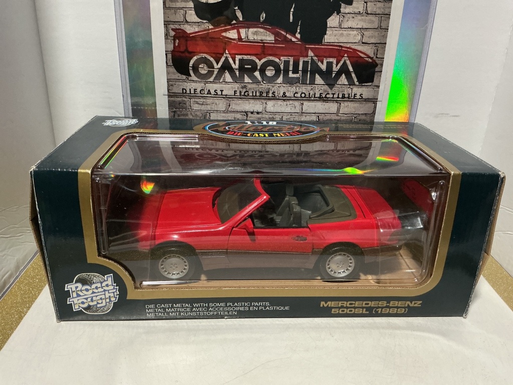 1:18 ROAD TOUGH MERCEDES-BENZ 500SL 1989 RED ON GREY
