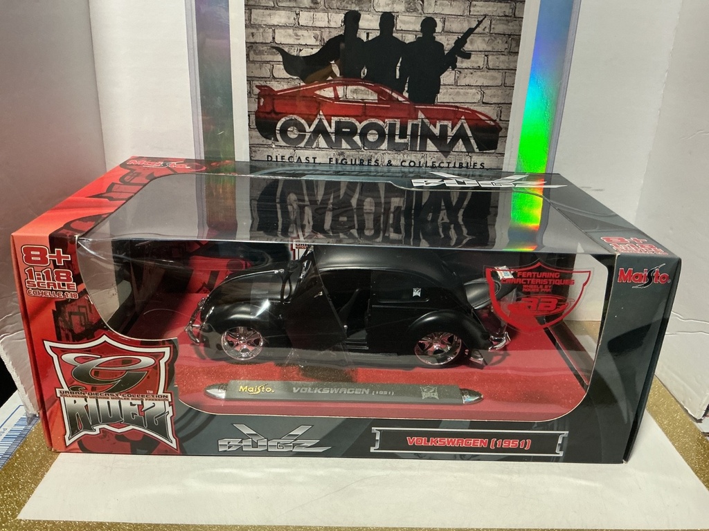 1:18 MAISTO BUGZV VOLKSWAGEN 1951 BEETLE BLACK ON BLACK