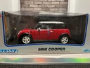 1:18 WELLY MINI COOPER {BOX DAMAGED}RED ON GRAY