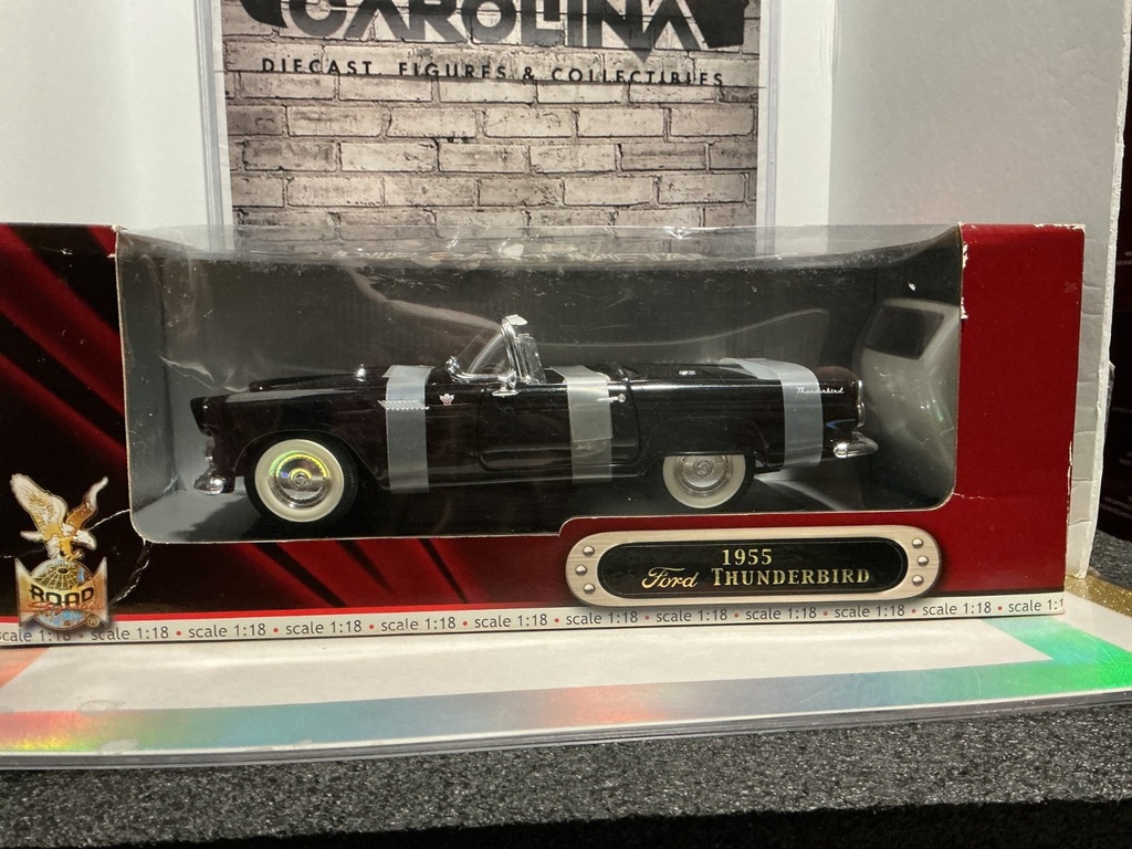 1:18 ROAD SIGNATURE 1955 FORD THUNDERBIRD BLACK ON BLACK