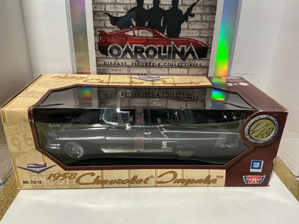1:18 MOTORMAX 1958 CHEVROLET IMPALA BLACK / SILVER