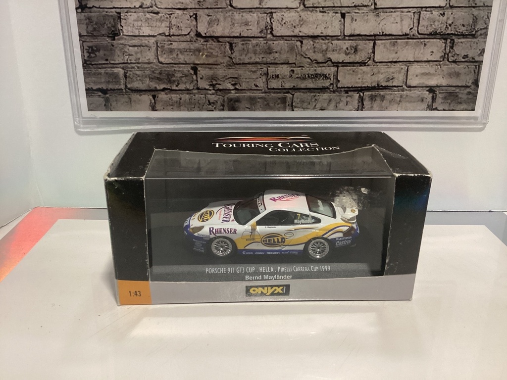 1:43 ONYX RALLY CAR PORSCHE 911 GT3 CUP. HELLA. PIRELLI CARRERA CUP 1999 #7