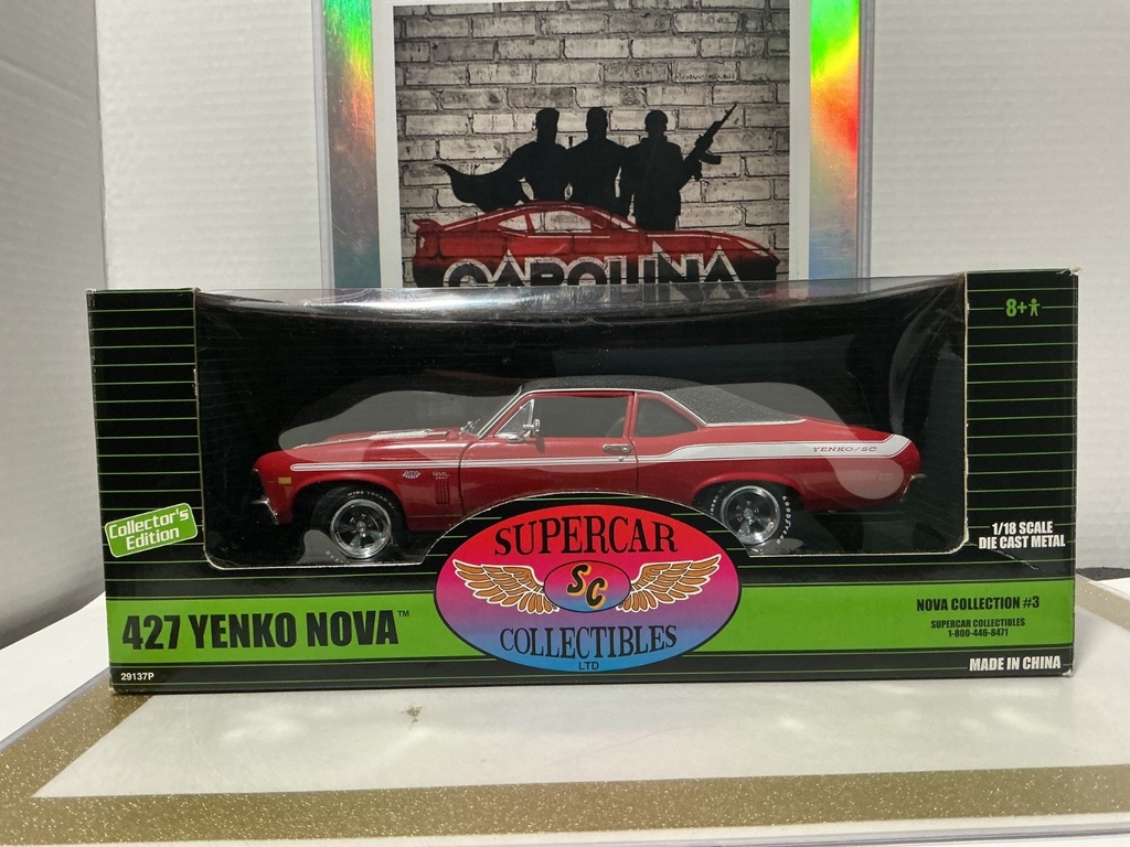 1:18 ERTL SUPERCAR COLLECTIBLES 427 YENKO NOVA RED ON BLACK