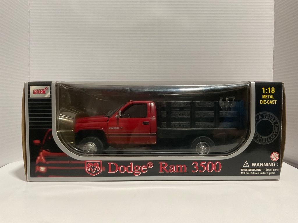 1:18 ANSON DODGE RAM 3500 RED/BLACK ON GREY