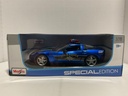 1:18 MAISTO 2005 CHEVROLET CORVETTE COUPE BLUE ON BLACK