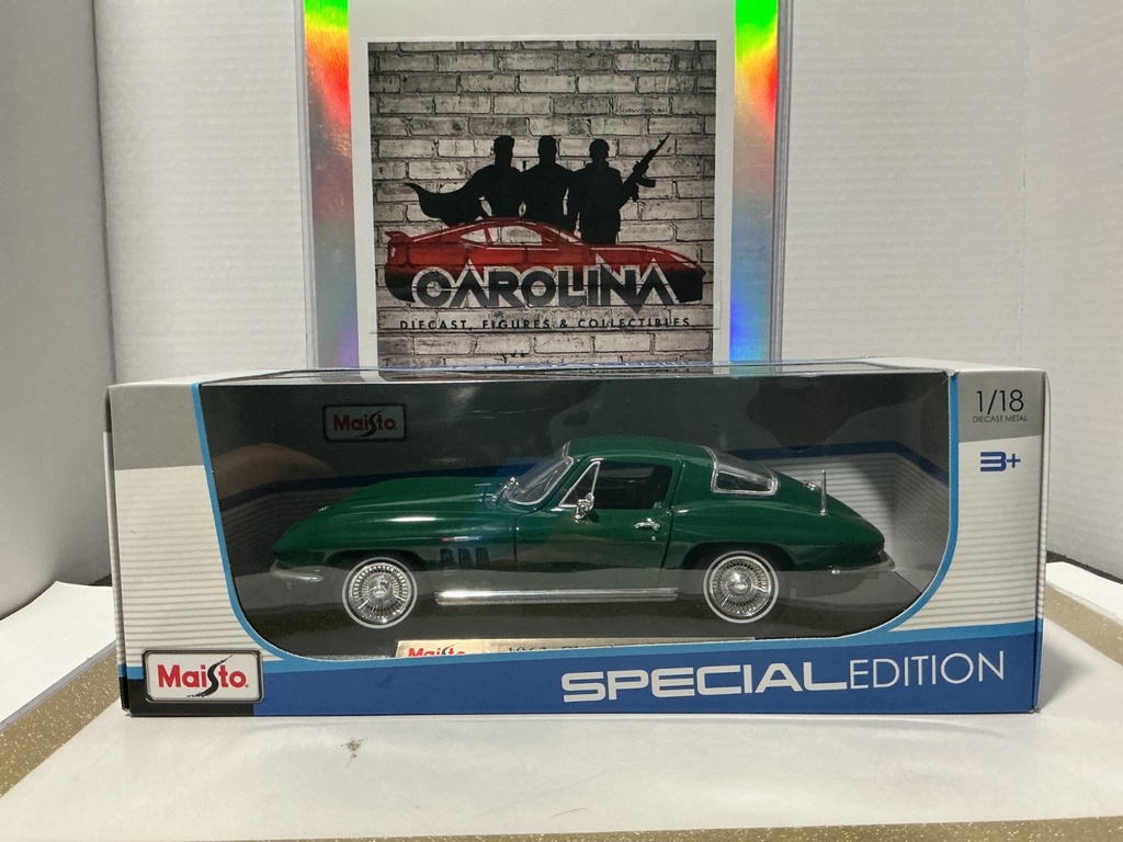 1:18 1965 CHEVROLET CORVETTE SPECIAL EDITION GREEN ON BLACK