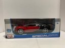 1:18 MAISTO BUGATTI CHIRON RED/BLACK ON BROWN