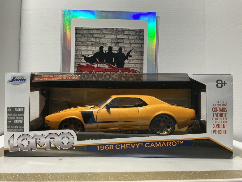 1:18 JADA TOYS LOPRO 1968 CHEVY CAMARO YELLOW / BLACK