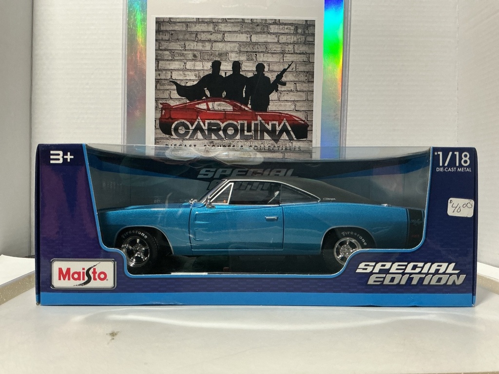 [112434] 1:18 MAISTO SPECIAL EDITION - BLUE ON BLACK 1969 DODGE CHARGER R/T