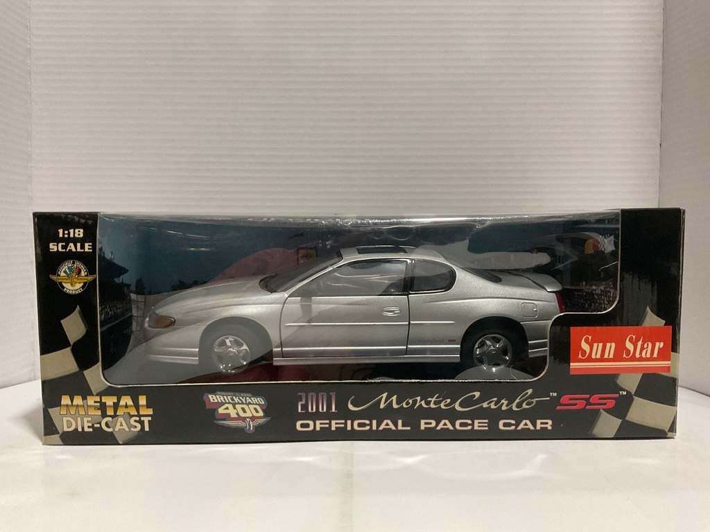 1:18 SUN STAR 2001 BRICKYARD 400 MONTE CARLO SS SILVER ON BLACK