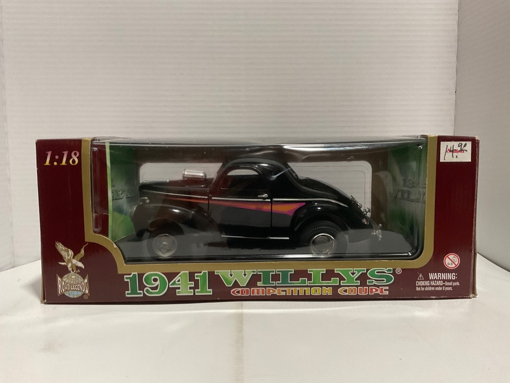 1:18 ROAD LEGENDS 1941 WILLYS COMPETITION COUPE BLACK ON GREY