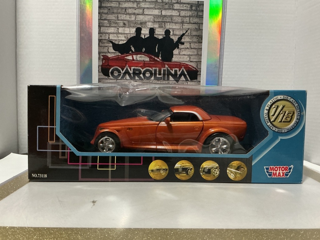[112458] 1:18 MOTORMAX DIECAST METAL & PLASTIC ORANGE ON BLACK [PLASTIC DAMAGE]