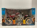 1:10 MUSCLE MACHINES WEST COAST CHOPPERS JJO4-10-02 RED/SILVER FLAMES