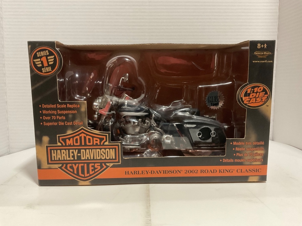 1:10 ERTL RACING CHAMPIONS HARLEY-DAVIDSON 2002 ROAD KING CLASSIC BLACK