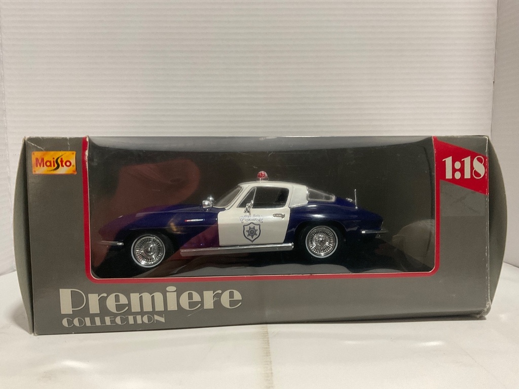 1:18 MAISTO PREMIERE COLLECTION POLICE BLUE/WHITE ON BLACK