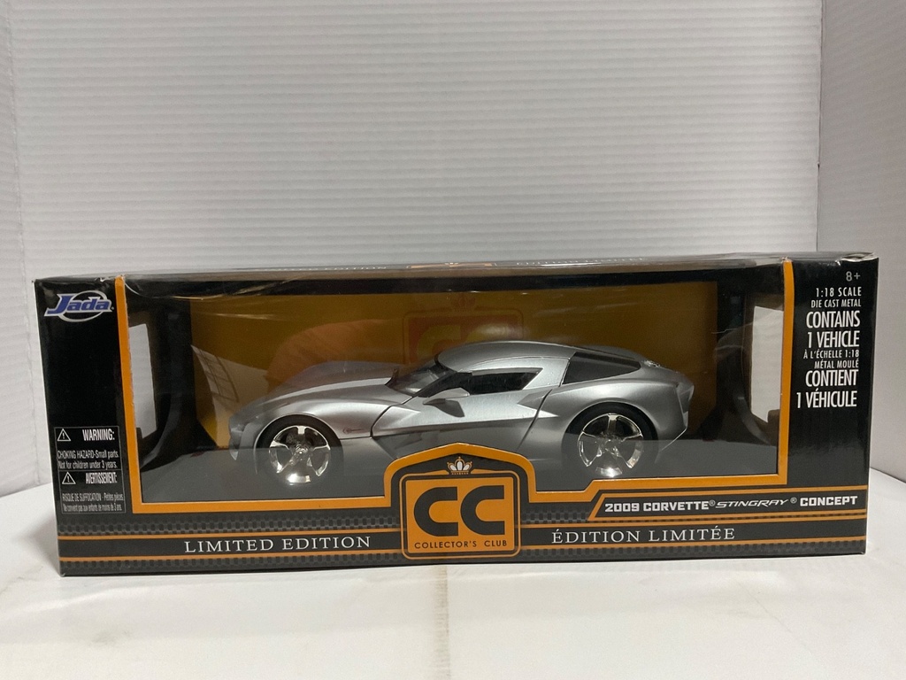 1:18 JADA 2009 CORVETTE STINGRAY CONCEPT SILVER ON BLACK