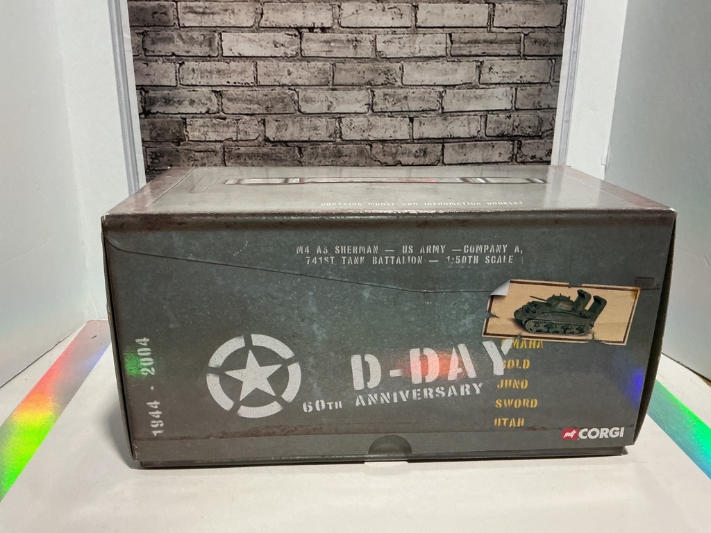 [003650] CORGI 1/50 M4 A3 SHERMAN- US ARMY- COMPANY A, 741ST TANK BATTALION