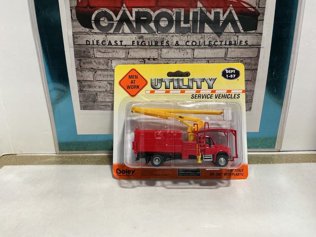 1/87 SCALE - BOLEY - MEN AT WORK UTILITY DEPARTMENT ALTEC [RED] TRUCK
