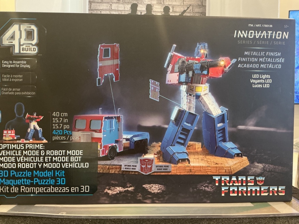 4D Build transformer Optimus Prime Vehicle & Robot Mode Metallic Finish