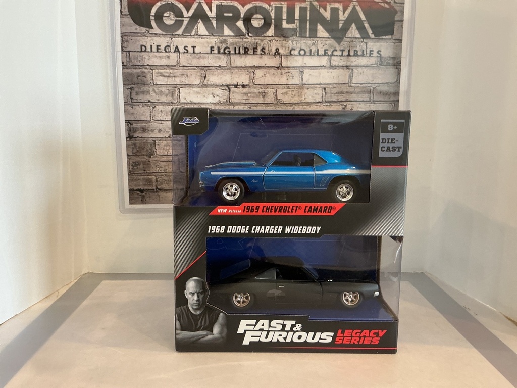JADA DIE CAST- FAST & FURIOUS 1969 CHEVROLET CAMARO & 1968 DODGE CHARGER CARS