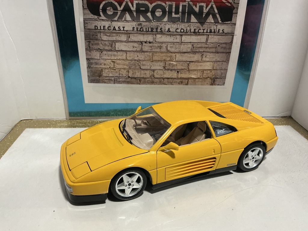 [117512.] 1:18 BURAGO ITALY 1989 FERRARI 348 TB YELLOW ON TAN