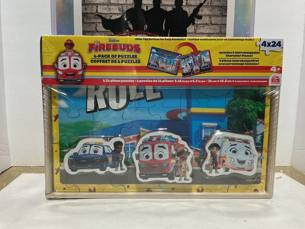 SPIN MASTERS - DISNEY JUNIOR FIREBUDS 4-PACK OF PUZZLES