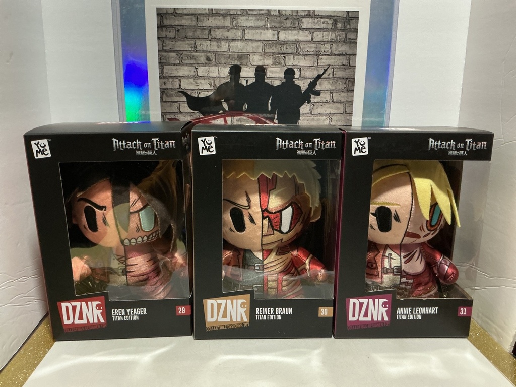 3 PIECE SET: DZNR ATTACK ON TITAN: EREN YEAGER, REINER BRAUN, ANNIE LEONHART