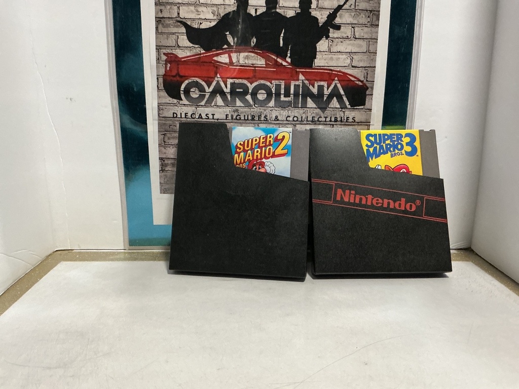NINTENDO NES SYSTEM - SUPER MARIO BROS 2 & 3 WITH BLACK SLEEVES CARTRIDGES