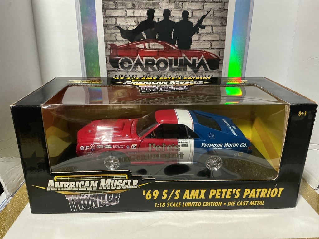 1/18 ERTL / AMERICAN MUSCLE ‘69 S/S AMX PETE’S PATRIOT [PAINT ISSUES ON CAR]