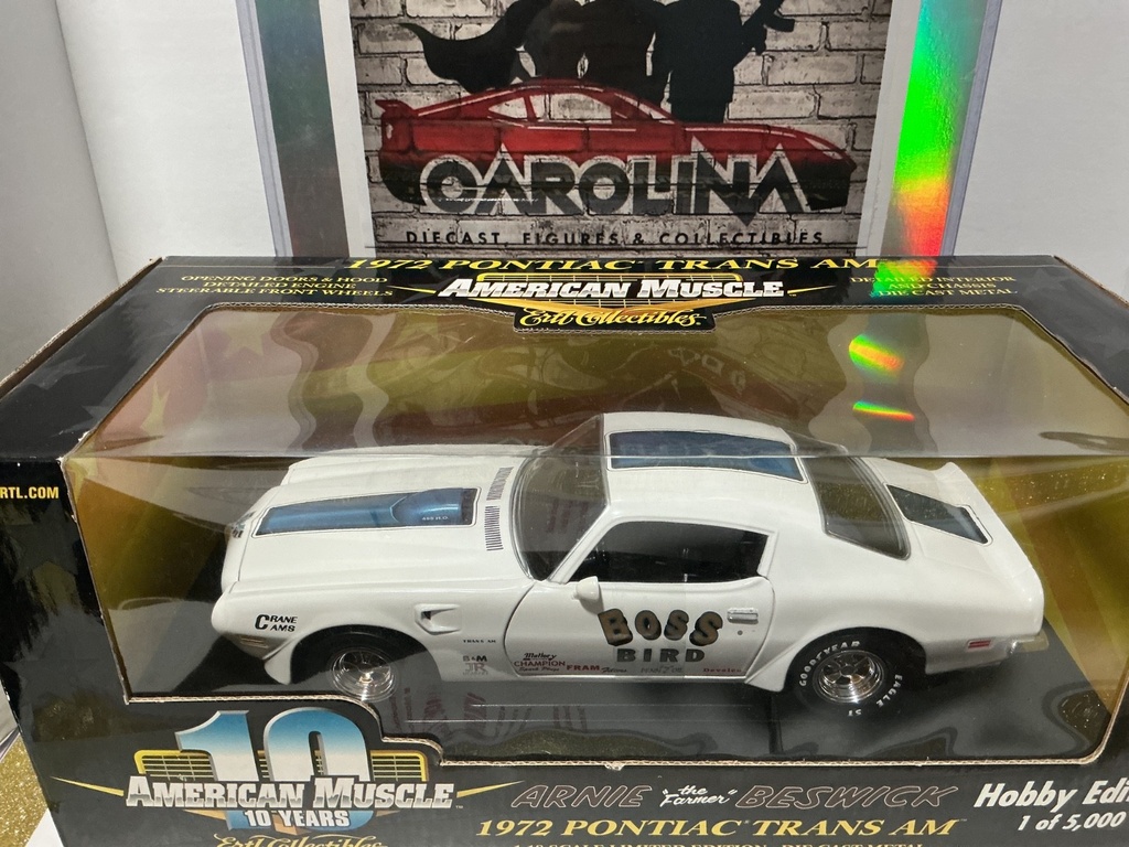 1/18 ERTL/AMERICAN MUSCLE 10 YEARS - ARNIE THE FARMER BESWICK 1972 PONTIAC TRANS