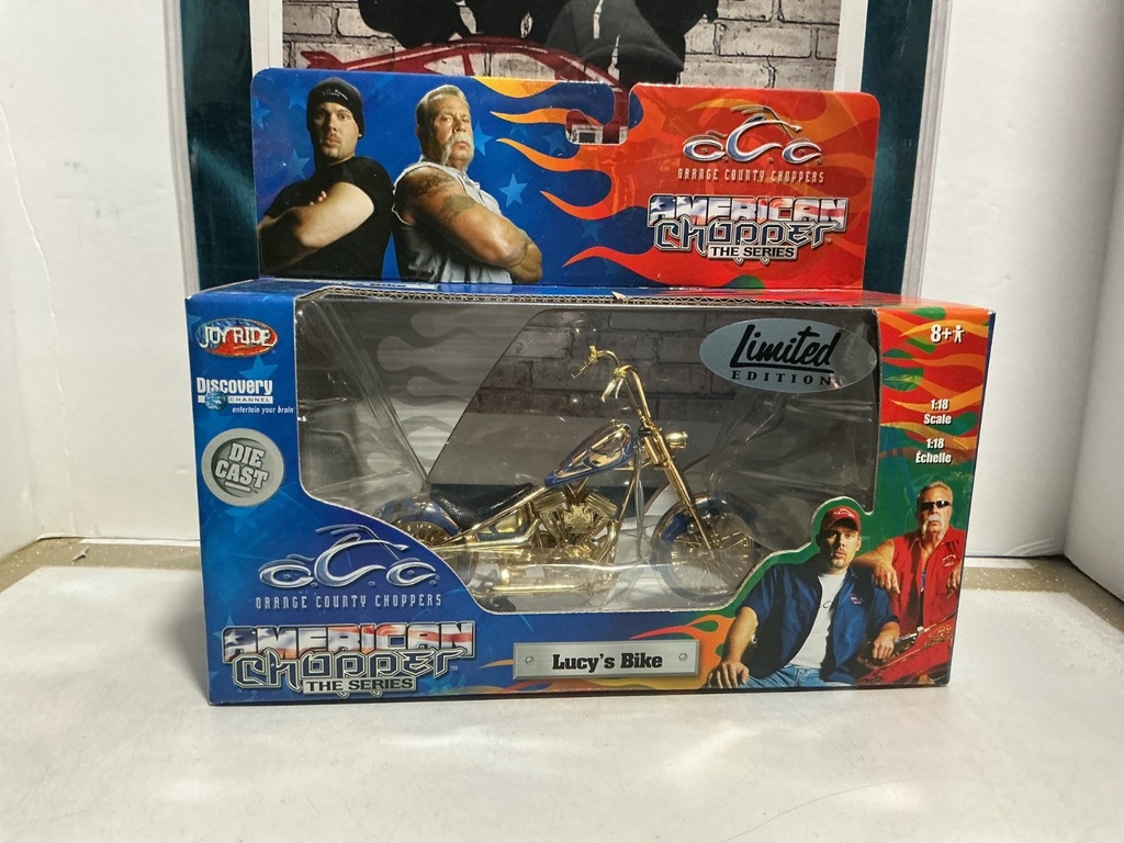 [010013] 1/18 SCALE O.C.C. CHOPPERS - LUCY’S BIKE [GOLDEN/BLUE] LIMITED EDITION