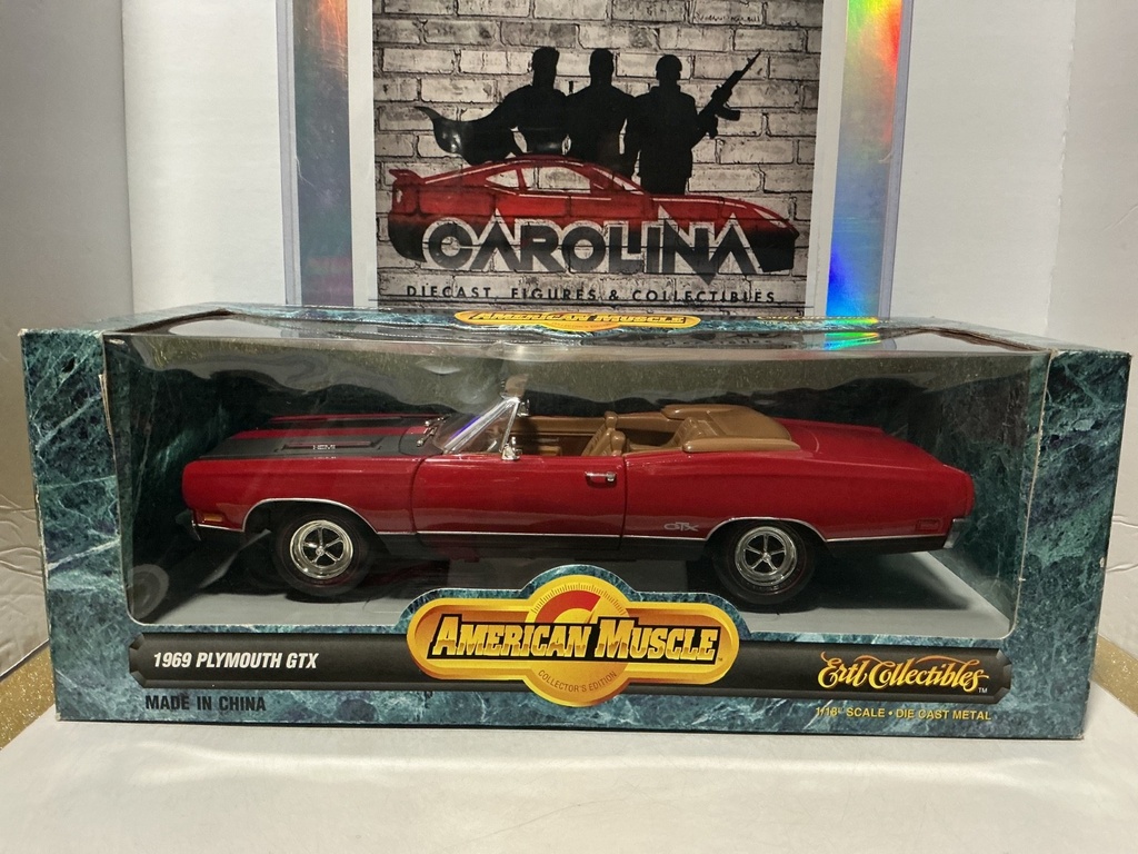 1/18 ERTL / AMERICAN MUSCLE - 1969 PLYMOUTH GTX [BURGUNDY ON TAN]