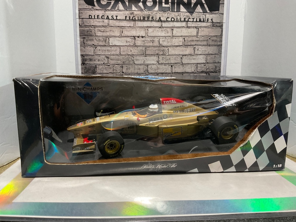 1:18 MINICHAMPS 12 JORDAN PEUGEOT 196 1996 M.BRUNDLE BOX DAMAGED