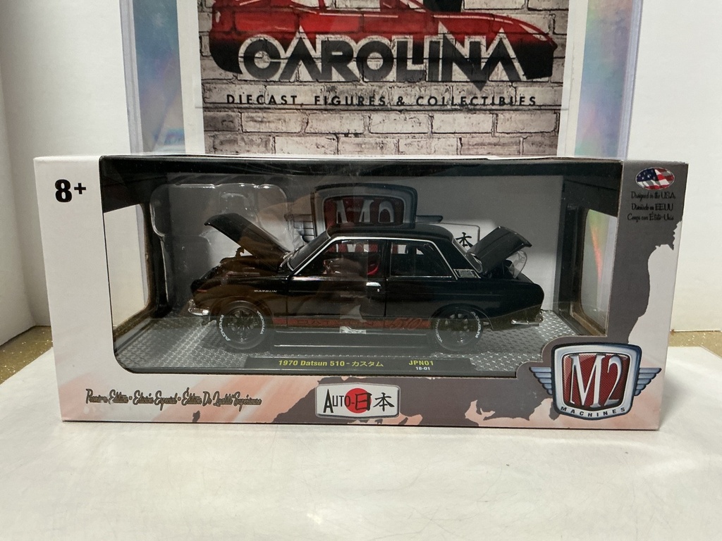 1/24 M2 MACHINES - 1970 DATSUN 510 JPN01 [BLACK/RED STRIPE]